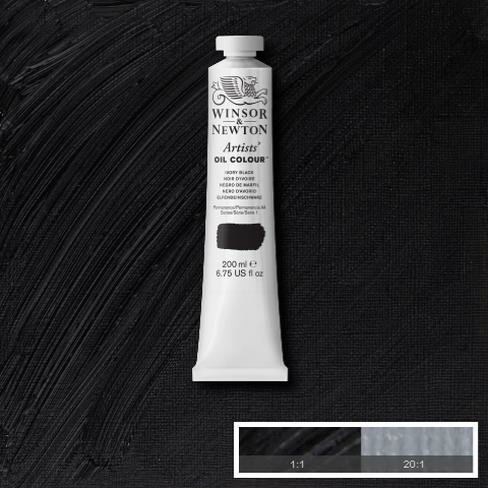 Ivory Black Artists Oil Colour Winsor &amp; Newton 200 ML Kleur 331