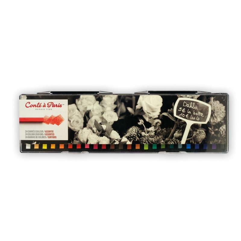 Set van 24 stuks Carr&eacute; krijt Cont&eacute; &agrave;&nbsp;Paris Assortiment kleuren