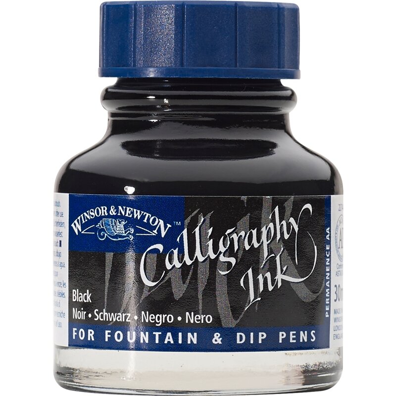Black Calligraphy Ink van Winsor &amp; Newton 30 ML Kleur 030