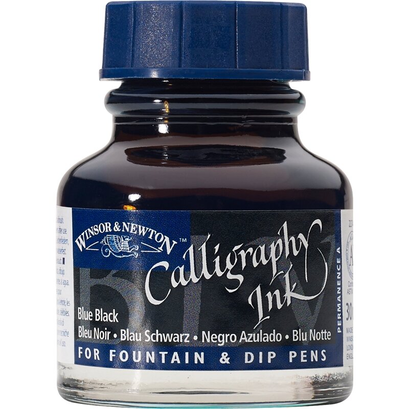 Blue Black Calligraphy Ink van Winsor &amp; Newton 30 ML Kleur 034