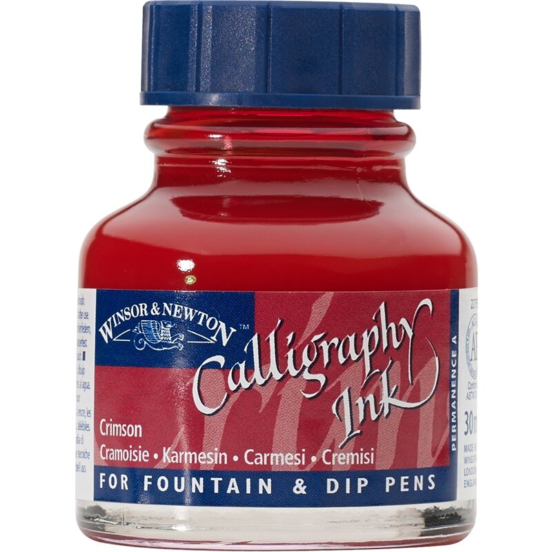 Crimson Calligraphy Ink van Winsor &amp; Newton 30 ML Kleur 203