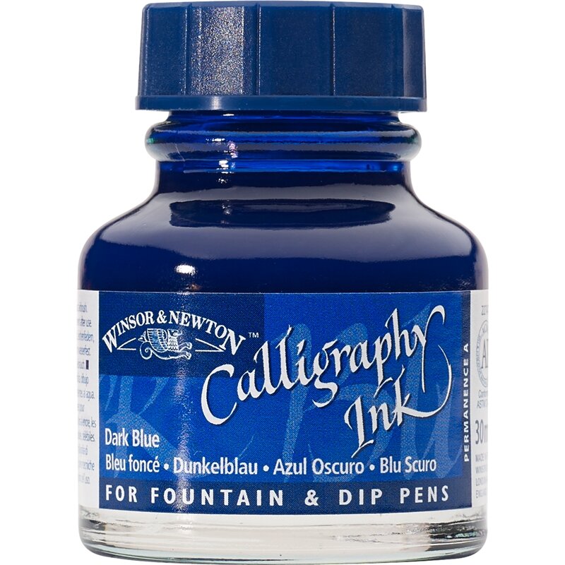 Dark Blue Calligraphy Ink van Winsor &amp; Newton 30 ML Kleur 222