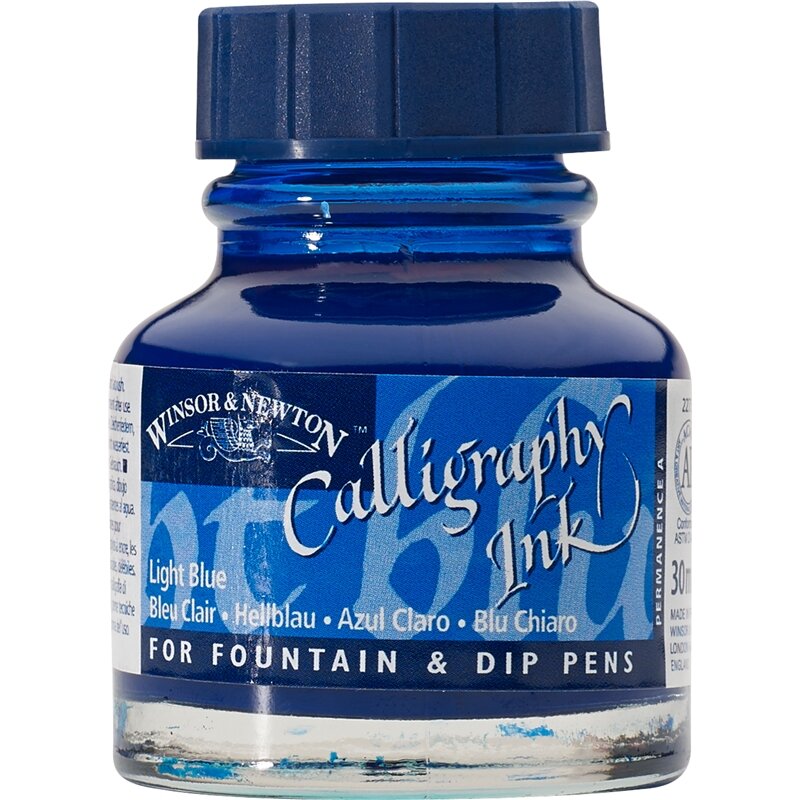 Light Blue Calligraphy Ink van Winsor &amp; Newton 30 ML Kleur 350