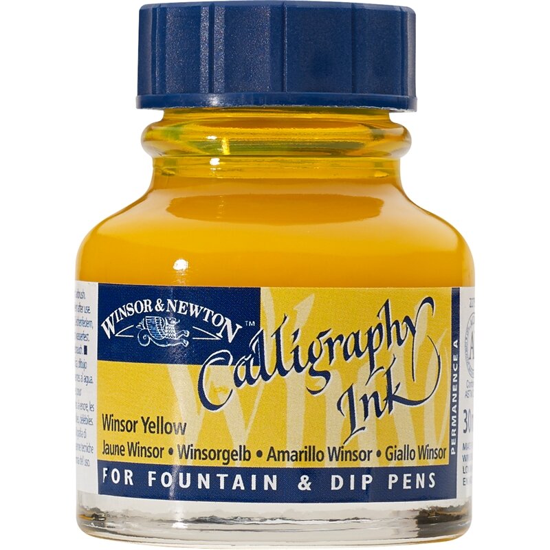 Winsor Yellow Calligraphy Ink van Winsor &amp; Newton 30 ML Kleur 730