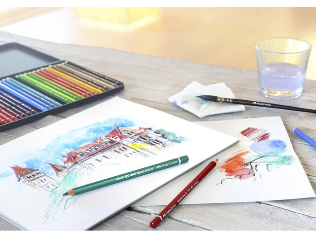 Albrecht D&uuml;rer Metalen etui met 24 Aquarelpotloden Faber-Castell