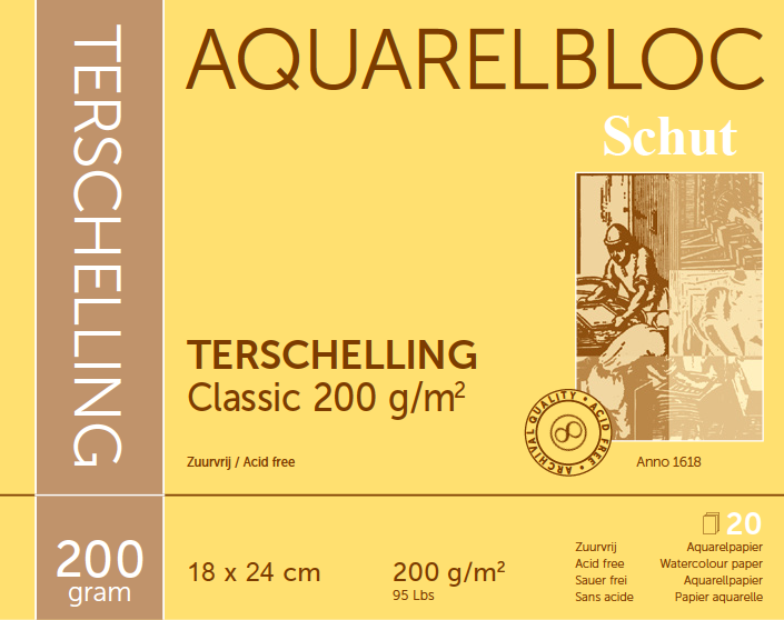 Terschelling Aquarel Classic (Zuurvrij) 20 vellen 200 grams 18 x 24 cm