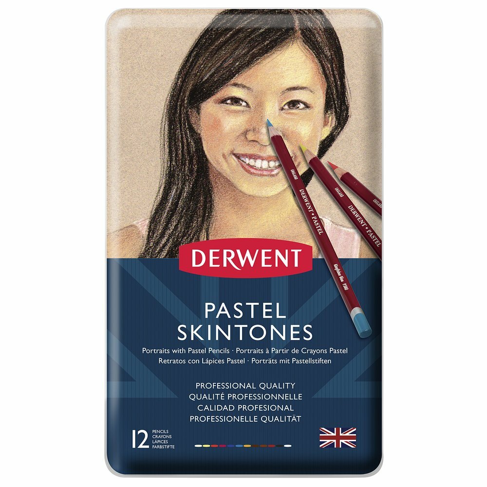 Derwent Pastel Pencils Skintone 12 pastelpotloden set in metalen etui