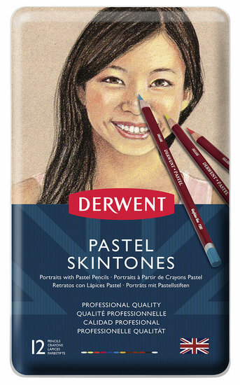 Derwent Pastel Pencils Skintone 12 pastelpotloden set in metalen etui