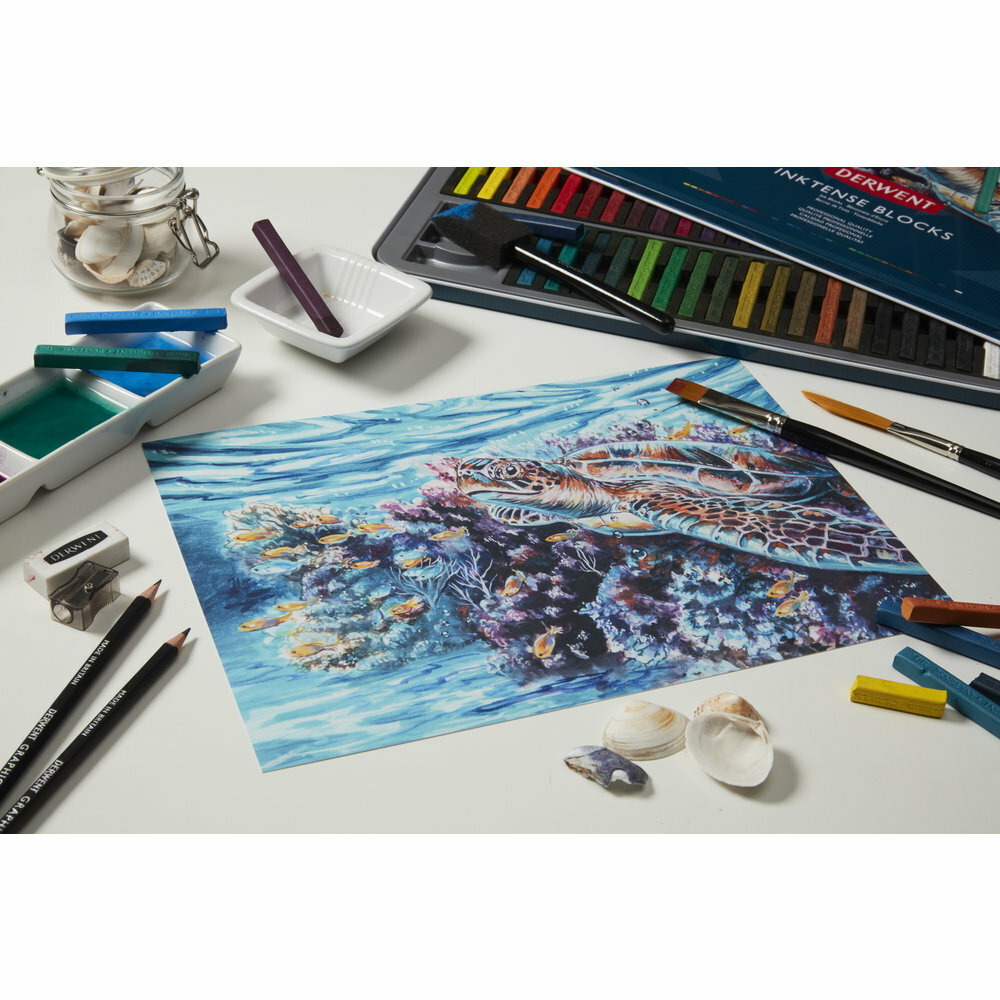 Derwent Inktense Blocks set in metalen etui met 24 kleuren