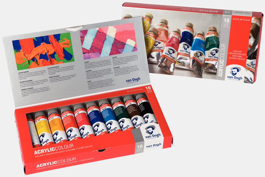 10 x 40 ML Van Gogh Acrylic Colours Basisset acrylverf van Talens