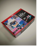 De rood-zwarte buitenkant van de Amsterdam Acrylic Create Set, een 20-delige all-in-one doos voor acrylverf met de tekst '
