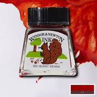 Burnt Sienna Drawing Ink van Winsor &amp; Newton 14 ML Kleur 074