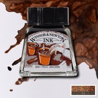 Peat Brown Drawing Ink van Winsor &amp; Newton 14 ML Kleur 469