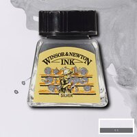 Silver Drawing Ink van Winsor &amp; Newton 14 ML Kleur 617