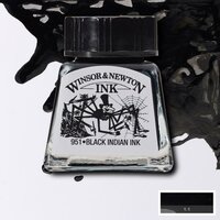 Black Indian Ink Drawing Ink van Winsor &amp; Newton 14 ML Kleur 030
