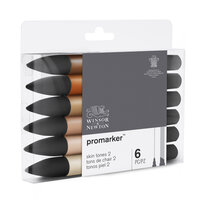 Promarker 6 x Skin Tones (2) van Winsor &amp; Newton Set 115