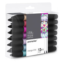 Promarker Manga Chibi set 12 x Promarker en Blender van Winsor &amp; Newton Set 141