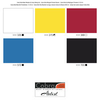 5 x 20 ML Mengset primaire kleuren Cobra Artist watermengbare olieverf