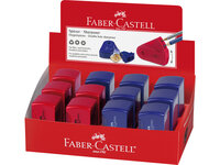 puntenslijper Faber-Castell "Sleeve" rood/blauw 2 gaats