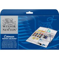 16 halve napjes &amp; 3 tubes Cotman Water Colours Painting Plus set