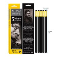 5 x houtskool soft round 8 mm Nitram