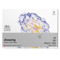 A2 - 25 vellen Drawing / Teken- en Schetsblok 1-zijdig gelijmd 220 gram Glad / Smooth / Satine van Winsor &amp; Newton
