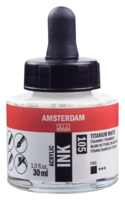 Titaanwit Acryl Inkt Amsterdam 30 ML Kleur 105