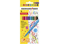 8 x Eberhard Faber Glitter Viltstiften Assortiment kleuren