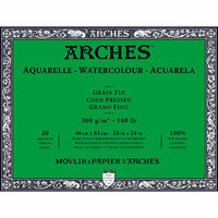 46x61cm Grain Fin / Cold Pressed Aquarelblok van Arches 100 % Katoen 300 grams 20 vellen 4-zijdig gelijmd