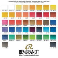 Rembrandt Professionele algemene kleurenselectie aquarelverf, houten kist Master, 42 halve Napjes + 14 accessoires 05840012 871