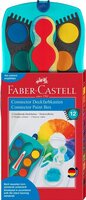 Connector turquoise Waterverfdoos Faber-Castell 12 kleuren +1 tube wit