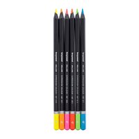 6 neon kleurpotloden in blik Bruynzeel