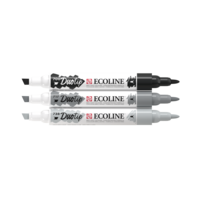3 Zwart &amp; Grijs set Ecoline Duotip van Talens Set 902