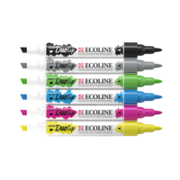 6 Basis kleuren set Ecoline Duotip van Talens Set 910