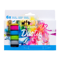 6 Basis kleuren set Ecoline Duotip van Talens Set 910