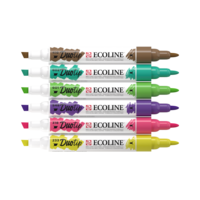 6 Botanisch kleuren set Ecoline Duotip van Talens Set 912
