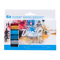 6 Urban Landscape kleuren set Ecoline Duotip van Talens Set 913