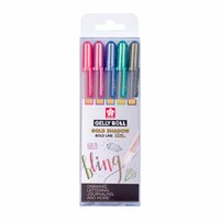 5 x Gelly Roll pennen Gold &amp; Silver Shadow set van Sakura