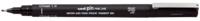 Schuine punt 1mm (Chisel) Uni Pin fineliner zwart