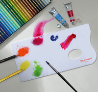 26 x 13 cm Witte kunststof palet met 1 ruwe &amp; 1 gladde kant  Caran d'Ache