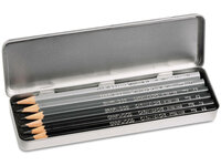 Set van 6  Graphite / Grafiet potloden Caran d'Ache Grafwood