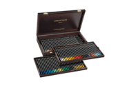 Houten koffer met 80 kleuren + 4 (watervermengbare) grafiet potloden / Wooden Box Caran d'Ache Museum Aquarelpotlood / Pencil Set 476