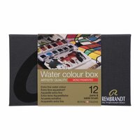 12 napjes + penseel Monogepigmenteerde Kleuren set Rembrandt Professionele Aquarelverf voorkant set