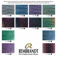 Kleurenkaart van de set 12 napjes + penseel Specialty Kleuren set Rembrandt Professionele Aquarelverf