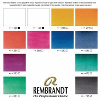 Kleurenkaart 12 napjes + penseel Dekwit Mengkleuren set Rembrandt Professionele Aquarelverf