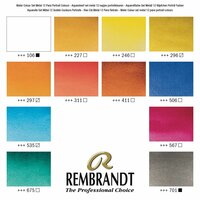 Kleurenkaart van set: 12 napjes + penseel Portretselectie set Rembrandt Professionele Aquarelverf