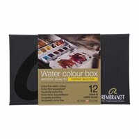 Voorkant van set: 12 napjes + penseel Portretselectie set Rembrandt Professionele Aquarelverf