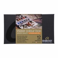 Voorkant van set: 12 napjes + penseel Urban Cityscape set Rembrandt Professionele Aquarelverf