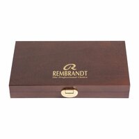 Voorkant van set: 12 x 10 ml tubes + accessoires luxe houten kist Rembrandt Professionele Aquarelverf