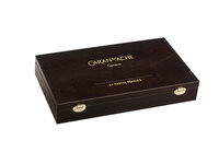Houten koffer / Wooden Box met 84 potloden Caran d'Ache Pastel Potloden / Pencils Set 484